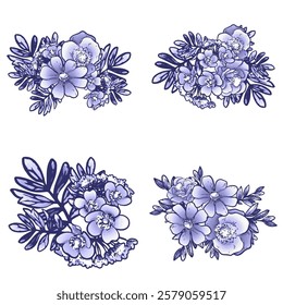 Flowers set. Collection of floral elements