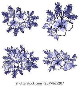 Flowers set. Collection of floral elements