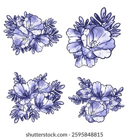 Flowers set. Collection of floral elements