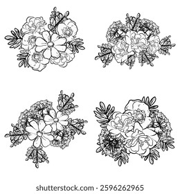 Flowers set. Collection of floral elements