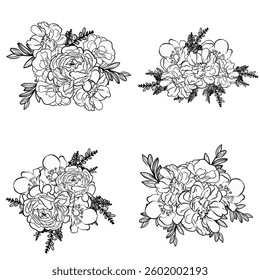 Flowers set. Collection of floral elements
