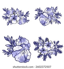 Flowers set. Collection of floral elements