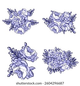Flowers set. Collection of floral elements
