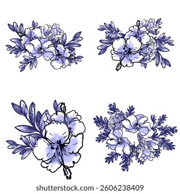 Flowers set. Collection of floral elements