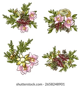 Conjunto de flores. Colección de Elementos florales