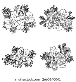 Blumen-Set. Sammlung von Blumenelementen