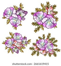 Flowers set. Collection of floral elements