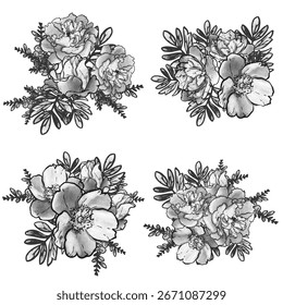 Flowers set. Collection of floral elements