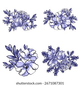 Conjunto de flores. Colección de Elementos florales