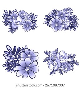 Blumen-Set. Sammlung von Blumenelementen