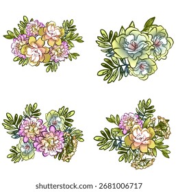 Conjunto de flores. Colección de Elementos florales