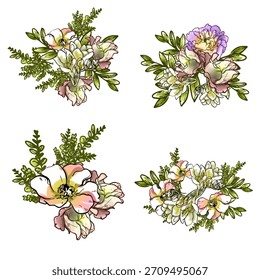 Conjunto de flores. Colección de Elementos florales