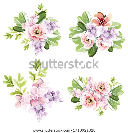 Flowers set. Collection of floral elements