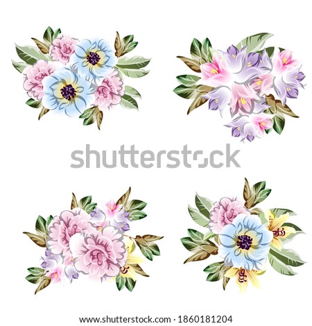 Flowers set. Collection of floral elements