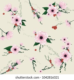 Flowers set isolated on background.Modern design for t-shirt,print material,cloth and textile.For invite and wedding card,wallpaper,poster,greeting card.Creative trendy art,vector illustration