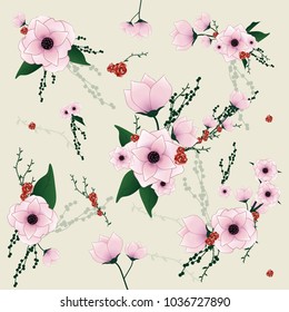 Flowers set isolated on bright background.Modern design for t-shirt,print material,cloth and textile.For invite and wedding card,wallpaper,poster,greeting card.Creative trendy art,vector illustration