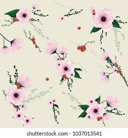 Flowers set isolated on bright background.Modern design for t-shirt,print material,cloth and textile.For invite and wedding card,wallpaper,poster,greeting card.Creative trendy art,vector illustration