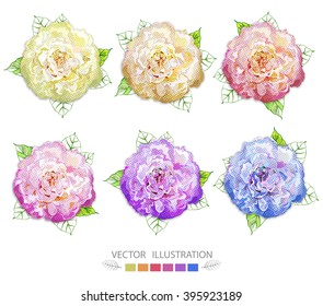 Flowers set isolated. Vector illustration, EPS10.