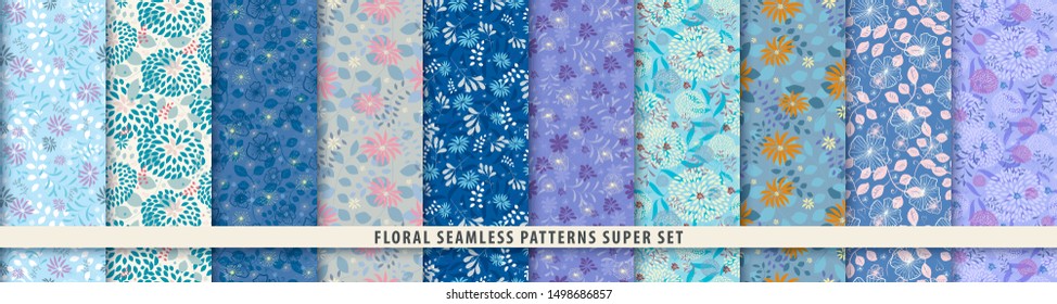 flowers set vector brand new floral seamless pattern vector design set flowers and leaves blue vector background summer and spring print flowers set vector happy makeup love plant classic vegetation s