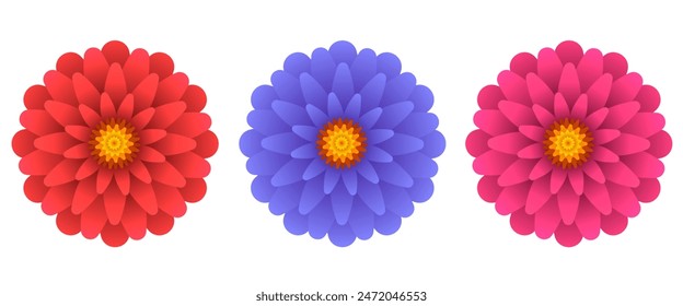 Flowers set. Vector clipart isolated on white background.