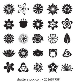  Flowers set. Vector.  EPS-10 (non transparent elements,non gradient). 