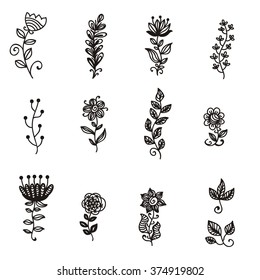 Flowers set vector illustration