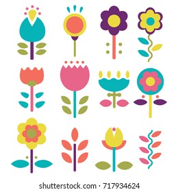 Flowers set. Vector illustration