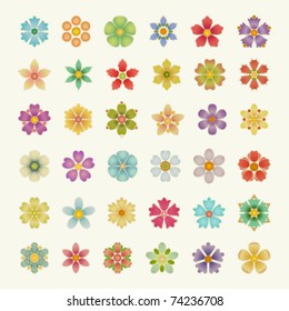 Flowers set. . Vector illustration Eps 10.
