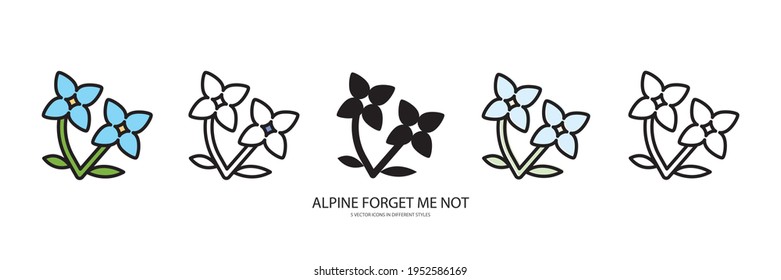 flowers set vector type icon