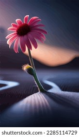 flowers are shaded by the sun in the middle of a field against a free sky background