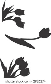 flowers silhouette