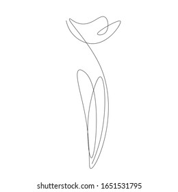 Blumen Silhouette Linie Zeichnung Vektorillustration Illustration