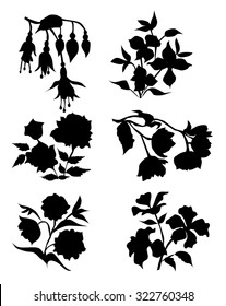 Flowers Silhouette Set