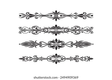 Flowers Silhouette vector style with white background Set