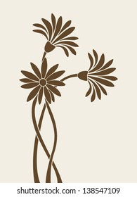 Flowers silhouettes. Vector illustration.