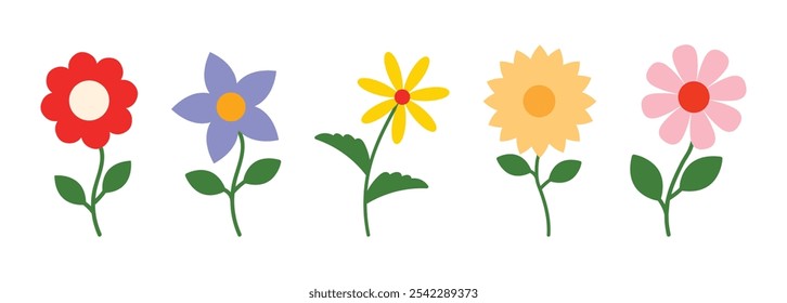 flores simples plano ícone de design logotipo símbolo vetor isolado fundo branco