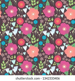 Flowers simple ornament.vector illustration