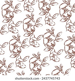 Flowers sketch pattern background Wallpaper Vector illustration