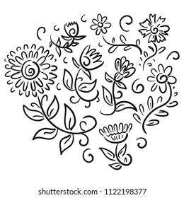 Flowers. Sketch. Vector illustration