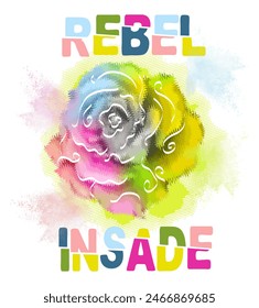 flores y eslogan hermosa letra de Vector color haltone caligrafía para Tarjetas de regalo, scrapbooking, blogs de belleza. Arte tipográfico
