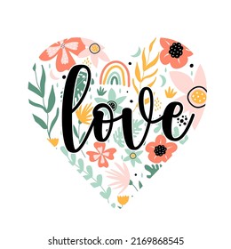 Flowers and slogan print design. Vector illustration design for fashion fabrics, textile graphics, prints.