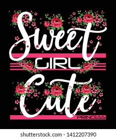 Flowers and slogan text vector art