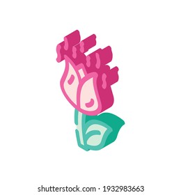 las flores huelen vectores de iconos isométricos. las flores huelen a señal. ilustración de símbolo aislado