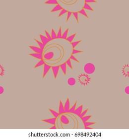  Flowers spot stylized  seamless  pattern. Hand drawn.