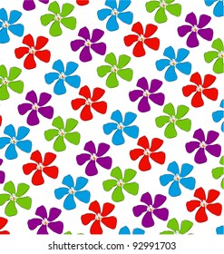 Flowers spring background pattern cartoon sketch vector illustration