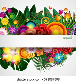 Flowers spring design background, floral pattern, vector illustration.