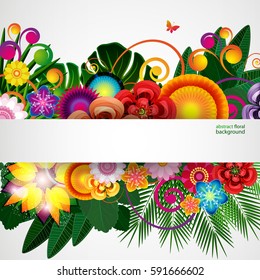 Flowers spring design background, floral pattern, vector illustration.