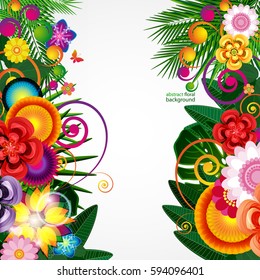 Flowers spring design background, floral pattern, vector illustration.