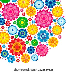 Diseño de resorte de flores sobre fondo blanco, ilustración vectorial floral.