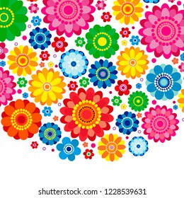 Diseño de resorte de flores sobre fondo blanco, ilustración vectorial floral.